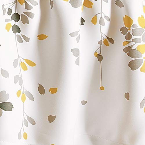 Lush Decor Weeping Flowers Window Valance for Kitchen Living, Dining Room, Bedroom, Valance, Yellow & Gray - Image 3