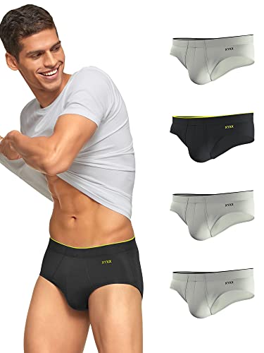Image of XYXX Men's Uno Micromodal Regular Fit Solid Antimicrobial Briefs with No Marks Waistband (Pack of 5)