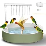 Parrot Bathtub, Large Bird Shower Fountain, Automatic Bird Bath, Parrot Bath Shower, Automatic Bathtub with Circulating Faucet, Indoor Fountain with USB Pump, Green X