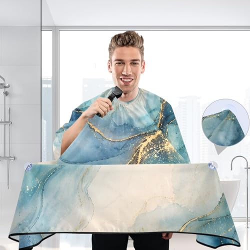 Capa de barbería impermeable azul para hombres miniatura 6