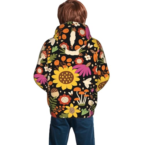 Sunflowers Mushrooms Kid Hoodies Boys Sweatshirts Girls Pullover with Pocket4