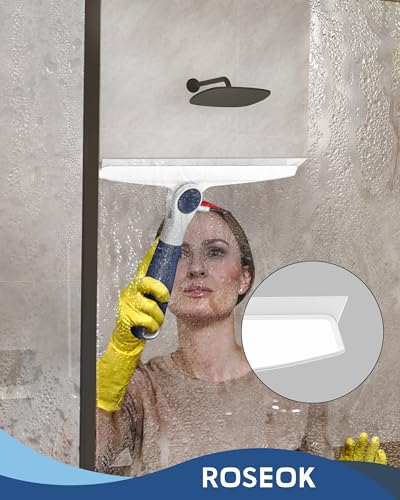 Image of ROSEOK Shower Squeegee, Silicone Squeegee for Glass Doors with Hook