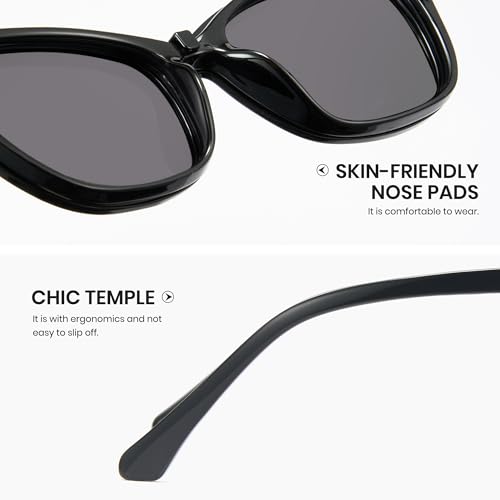 Image of Cyxus Cat Eye Magnetic Clip-On Sunglasses Women Polarized Blue Light Blocking UV400 Protection P1221