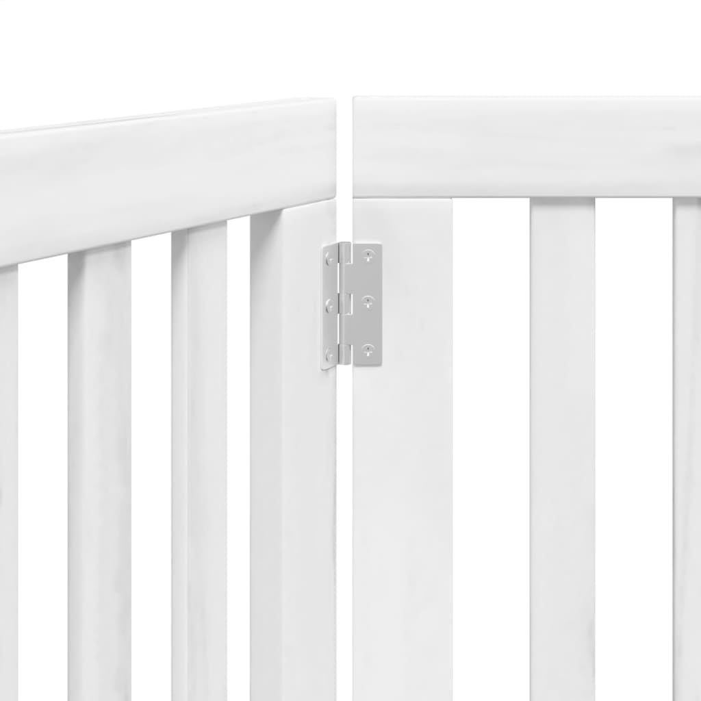 3-TLG. faltbares Hundetor aus Pappelholz, weiß, 150 cm, für Wohnzimmer, Küche und Treppe, ohne Bohren montierbar, platzsparend zusammenfaltbar