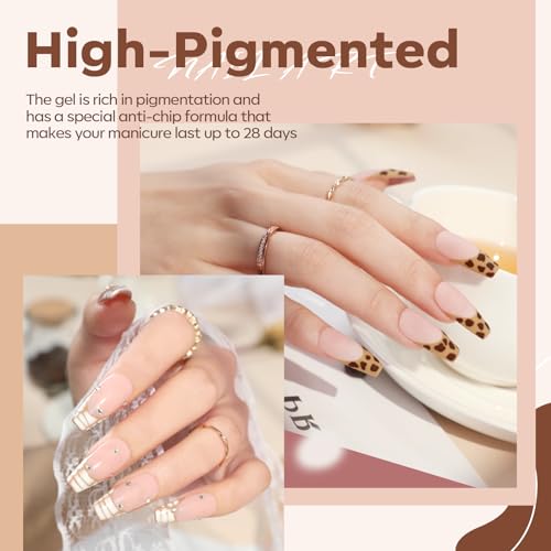 Image of modelones Gel Nail Polish Set- 6 Colors White Nude Brown Gel Polish Skin Tone Neutral Beige Tan Taupe Nail Polish Kit Popular ALL Seasons Soak Off Soapnails Nail Art Manicure DIY Salon Gift for Women