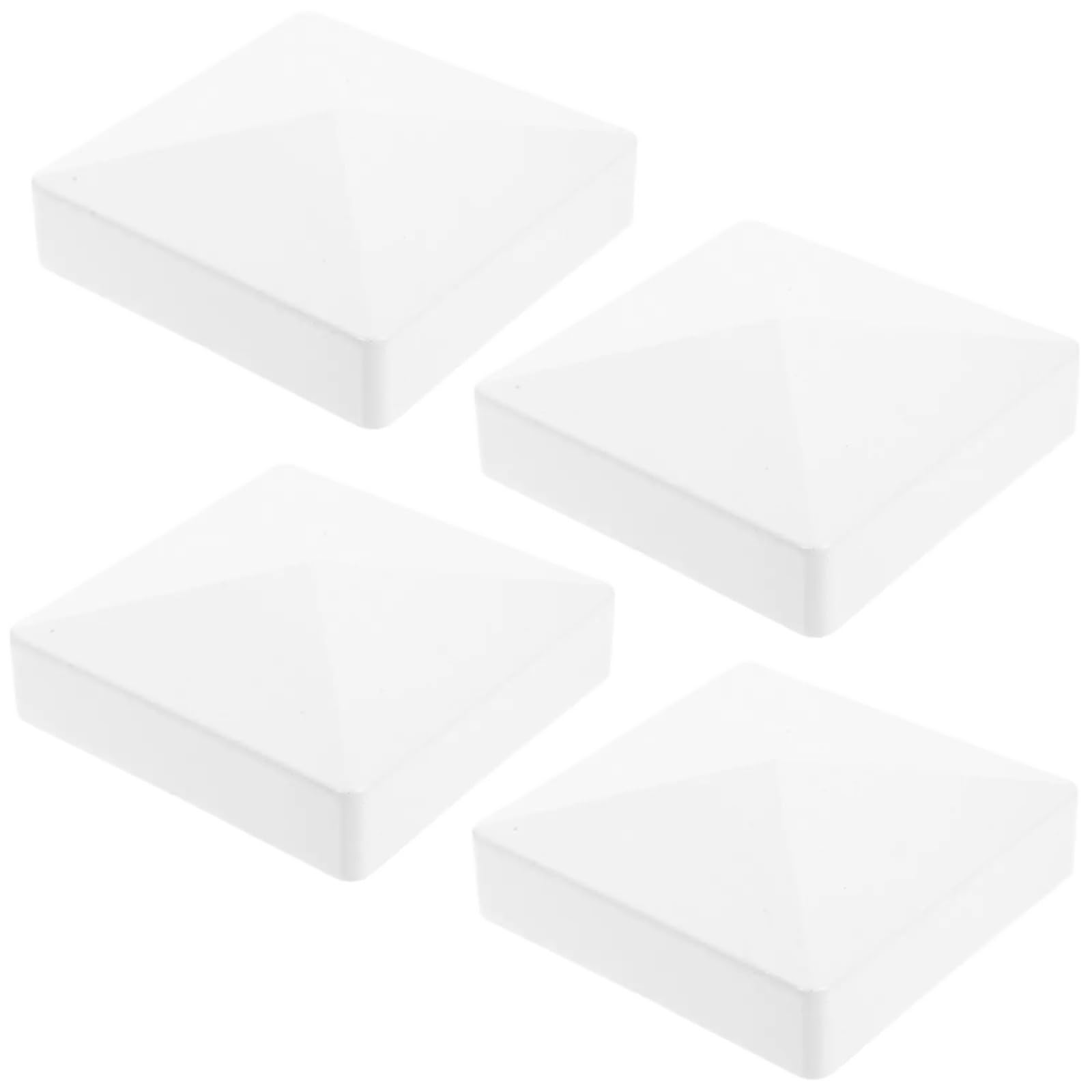 Irgvjifr White Fence Posat Cap 4Pcs Square Pvc Fence Post Caps Waterproof Crack Resistant Outdoor Toppers For Piling For Courtyard