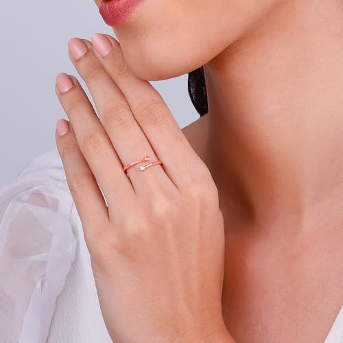 Image of GIVA 925 Silver Rose Gold Starlit Ring, Adjustable | Gifts for Women and Girls | With Certificate of Authenticity and 925 Stamp | 6 Months Warranty*