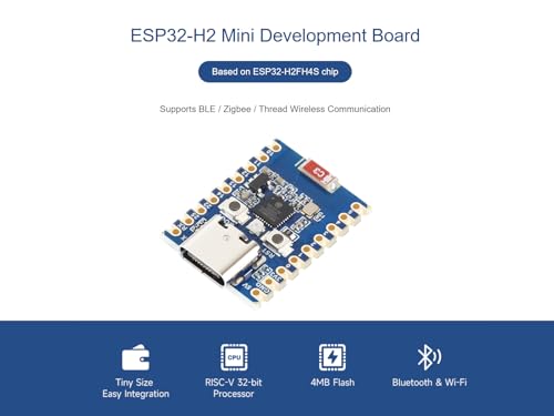 ESP32-H2-Zero Mini Development Board, Adopts ESP32-H2FH4S Module with 96MHz Processor, Integrating IEEE 802.15.4 (Zigbee 3.0 and Thread) and BLE 5, 4MB Flash, Supports ESP-IDF, Arduino IDE - Image 2
