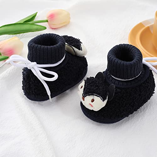 sfdgfhyf Little Boys Comfortable Shoes Baby Girls Boys Warm Shoes Soft Booties Snow Comfortable Boots Infant (Black, 9-12Months) 5