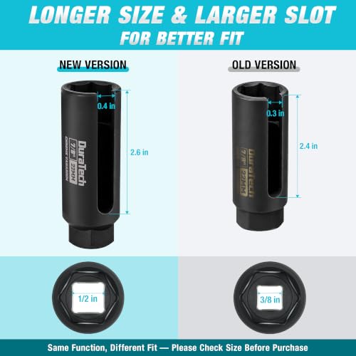 Image of DURATECH O2 Oxygen Sensor Socket with Wide Slot 1 /2 inch Drive x 7 /8 inch (22mm)