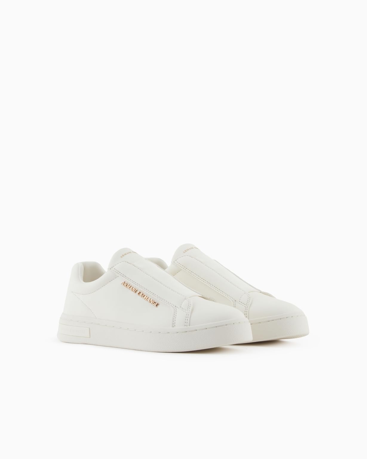 Armani Exchange London, Metal Gold Logo, Slip On, Scarpe da Ginnastica Donna