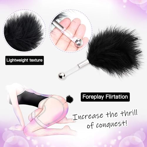 BDSM Kits Sex Bondage Set Adult Sex Toys for Couples, 4Pcs Bondage Restraints Sex Paddle Set with Eye Mask Sex Whip Spanking Paddle Feather Stick,BDSM Toys Sex Flogger Paddle for Couples Whip Sex Game — view 2