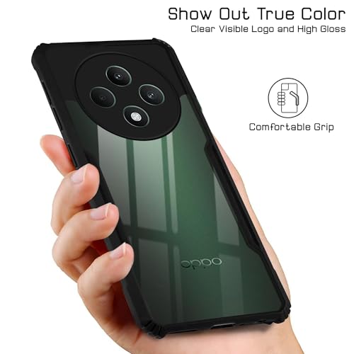 Image of Jkobi Back Cover Case for Oppo Reno 12F 5G (Shockproof with Polycarbonate Clear Panel | Professional Black)