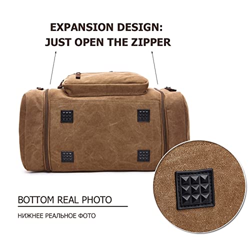 Mens handbags shoulder bags Canvas Travel Duffle Bag Large Capacity Travel Bag Travel Tote Bag(Schwarz)(1)4