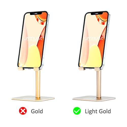 Cell-Phone-Stand-Angle-Adjustable-Phone-Stand-for-Desk-Phone-Holder-for-Office-Tablet-Stand-Compatible-for-iPhone-14-13-12-11-Pro-Max-X-Xr-8-Plus-7-6Light-Gold