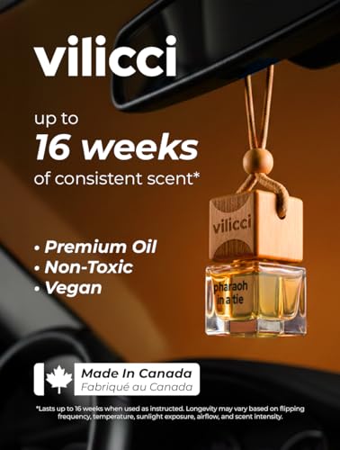 Image of Vilicci Pharaoh in a Tie Car Air Freshener | Long lasting Car Diffuser | Vegan & Cruelty-free Auto Perfume | Hanging Car Air Freshener