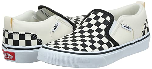 Vans' Boys' Asher Checkered Slip On Sneaker Blk/Nat 6 Medium Us #TOP6