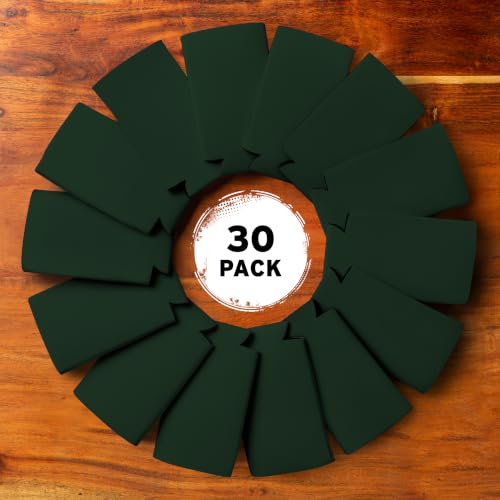 Image of Slim Can Cooler Sleeves (30-Pack) Soft Slim Can Koolie for White Claw Seltzer & Slim Beer - HTV Blanks for Vinyl Projects - Skinny Can Koolies Bulk - Tall Can Coolies for Slim Cans (Forest Green)