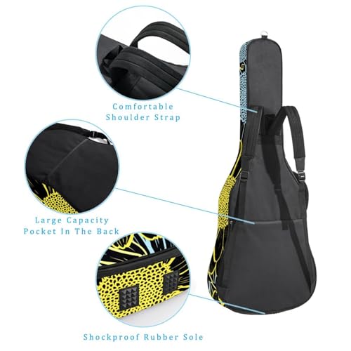 Housse imperméable en tissu Oxford pour guitare acoustique avec bandoulière et poches, tournesols et feuilles vertes 109 x 42,9 x 11,9 cm, Multicolore 4., 42.9×16.9×4.7 in, Sac de transport tendance - Les Beatles, Paul McCartney, John Lennon, RIngo Starr, George Harrison Housse imperméable en tissu Oxford pour guitare acoustique avec bandoulière et poches, tournesols et feuilles vertes 109 x 42,9 x 11,9 cm, Multicolore 4., 42.9x16.9x4.7 in, Sac de transport tendance – Image 4