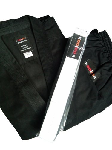 KOOLOOK Kimono da Karate Nero, Karategi 9 Once per Intermedi e Principianti I-140cm