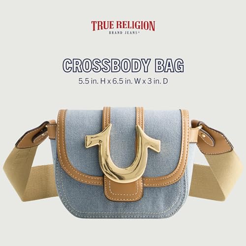 True Religion Women's Crossbody Bag, Mini Flap Adjustable Shoulder Handbag with Horseshoe Logo2