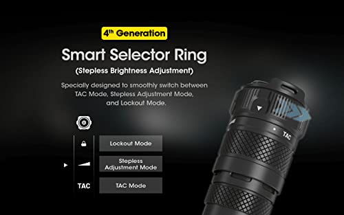 Image of Nitecore SRT7i Tactical Flashlight, 3000 Lumen Long Throw USB-C Rechargeable with Stepless Brightness Adjustment and a Lumentac Organizer