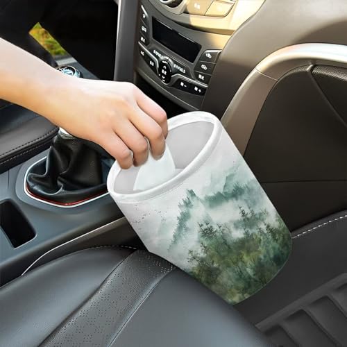 Image of Cute Car Trash Bin Mountian Car Trash Can Bags Collapsible Accessories Trash Can of Cars, Family Gatherings, Camping Garbage Bin Decoration Portable Car Rubbish Bin