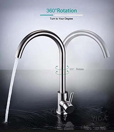 Image of AQUIEEN SS 304 Kitchen RO Water Tap | Stainless Steel RO Faucet for Water Purifier | Cold Water Drinking Tap for Home, Kitchen & Office | Premium RO Tap, Gun Grey