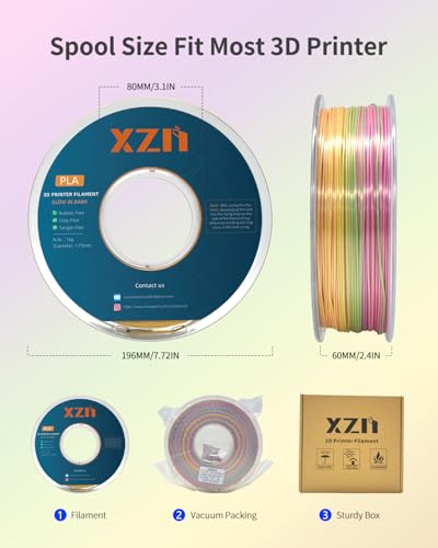 Image of Silk Rainbow PLA Filament 1.75mm, Multicolor Silk 3D Printer Filament, Fast Color Change, Dimensional Accuracy 1.75mm + /- 0.02mm, Neatly Wound, 1kg (2.2lbs) 1 Spool, Red Yellow Blue Purple