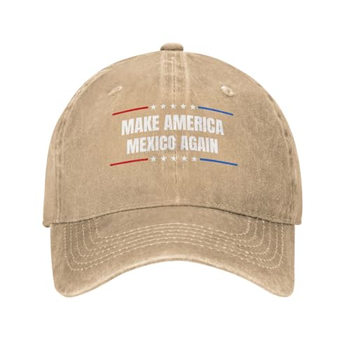KWQDOZF Gorra de Mezclilla Make America Mexico A Again