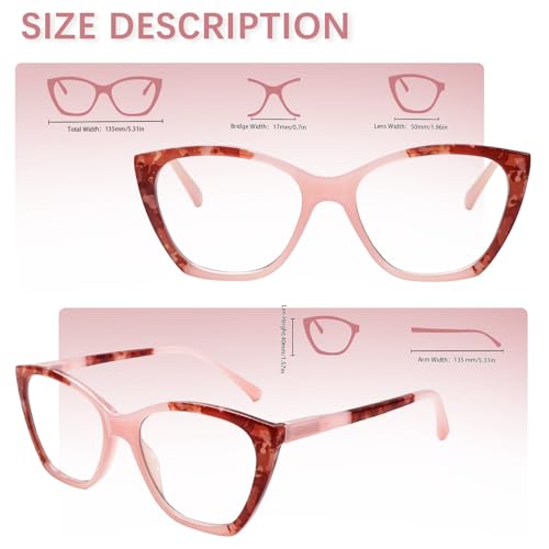 Image of 4Pack Progressive Multifocus Reading Glasses for Women Blue Light Blocking Reading Glasses Spring Hinge Readers