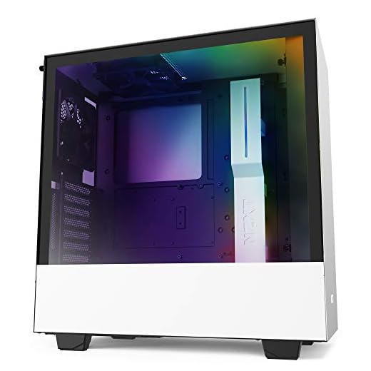 NZXT H510i - Boîtier PC Gaming ATX Moyenne Tour Compact - Port I/O USB Type-C en Façade - Montage Vertical du Processeur Graphique ( GPU ) - Panneau Latéral en Verre Trempé - Noir/Blanc
