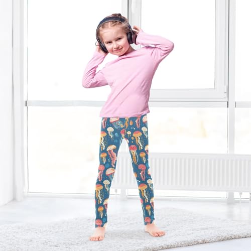 KLL Colorful Jellyfish Toddler Girls Legging Comfortable Full Length Sweatpants Running4