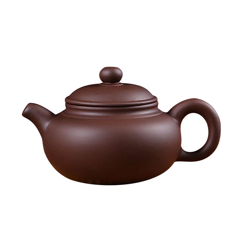 Handmade Ceramic Kungfu Teapot, (3oz) Chinese Zisha Classic Teapot, Purple Clay Teaware Decoration Accessories