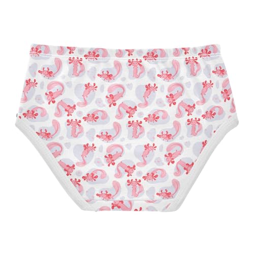 Cute Axolotl Salamander Little Girl's Underwear Soft Cotton Kids Panties Breathable Toddler Briefs 6Y2