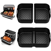HOMELYLIFE Air Fryer Silicone Liners for Ninja DZ071 7-QT DualZone Megazone Air Fryer, 2 Pcs Liners for Dual 3.5QT Baskets and 1 Pcs Liner for 7-QT Megazone Basket, 3 Pcs Air Fryer Accessories