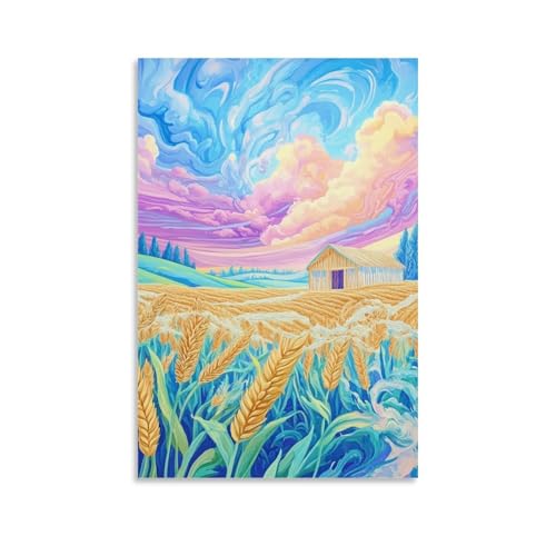 Pinturas murales campo de trigo en cuadros decorativos de salon y comedor