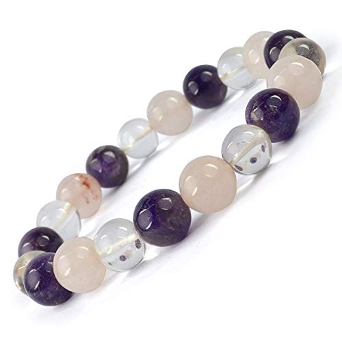 Image of Reiki Crystal Products Certified Natural Crystal Stone Round 10 mm Beads Bracelet for Men and Women | Reiki Charged Gemstone Jewellery Bracelet| Multiple Stone Variants Available