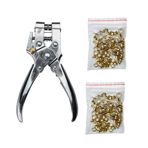 ハトメパンチ オープン工業 ハトメパンチ 穴あけパンチ リベットパンチ パンチプライヤー リベット設定ツール 炭素鋼 穴あけ工具 革細工 200pcs 穴径4.5mm