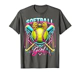 Softball Player Girl Ice Cream Softball Drip T-Shirt