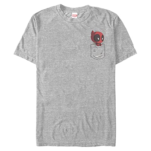 T-shirt Deadpool gris chiné avec poche style vintage Marvel 3XL
