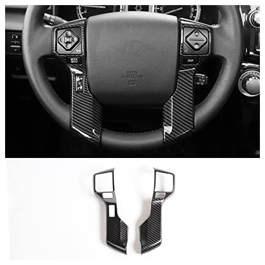 Voodonala for 4runner Steering Wheel Cover Decoration Trim fit Toyota 4runner SUV 2010-2019(Carbon Fiber Grain)
