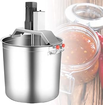 40L Stainless Steel Electric Food Mixer - Automatic Pot Mixer with Adjustable Paddle Height for Fruit Puree, Stews, Soups, Jams & Puddings