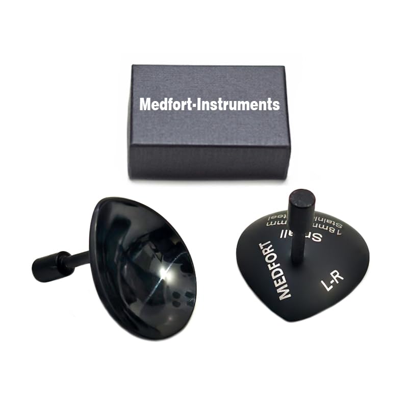 Corneal Eye Shield Protector, Stainless Steel, 18mm x 21mm Small, Black, Set of 2, Model II