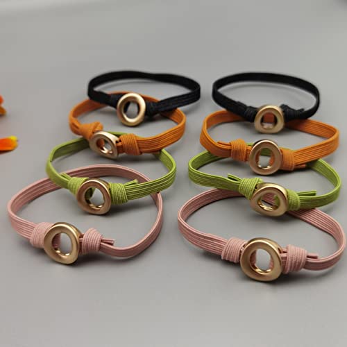 Uaiuya 8Pcs Metal Buckle Hair Ties Bracelets,Womens Elastic Hair Tie #TOP1