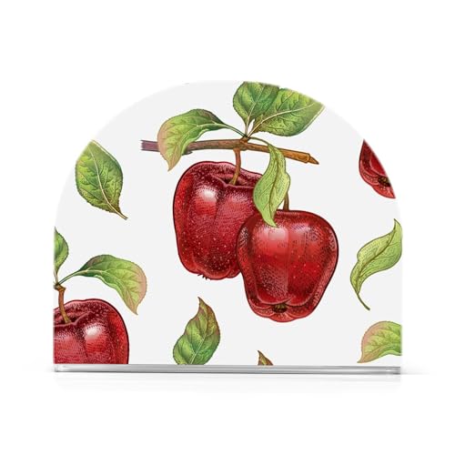 Doterii Red Apples Fruit Napkin Holder Paper Napkin Holders for Dining Tables Decor