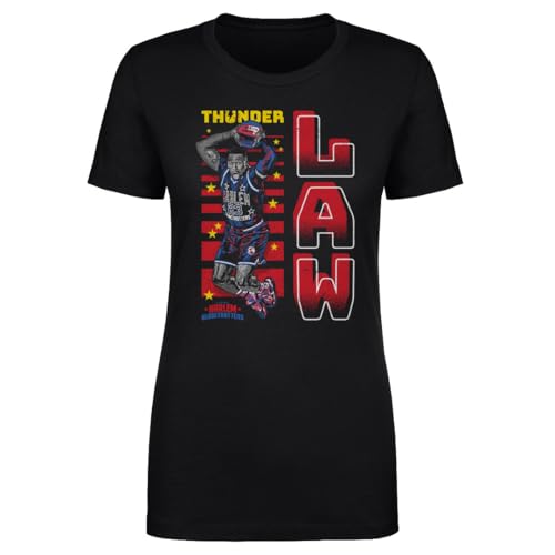 500 LEVEL Thunder Law Harlem Globetrotters Jam Shirt for Women (Black XXX-Large)