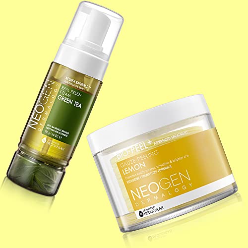 Dermalogy By Neogenlab I Green Tea X Gauze Peeling Lemon | Foaming Cleanser With Real Fruit Extracts & Naturally-Derived Ingredients | Daily Face Wash & Removes Makeup And Dirt #TOP16
