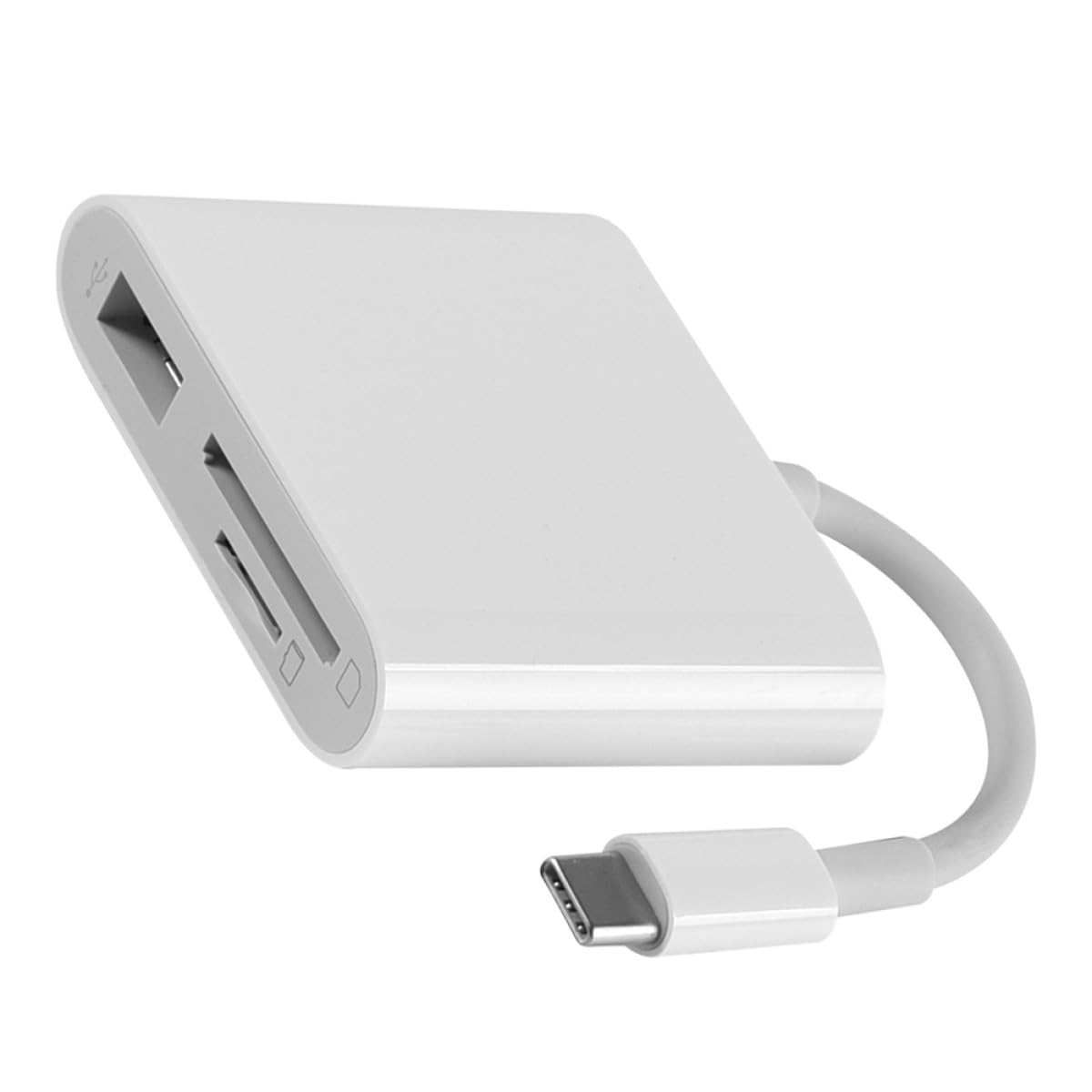 Holibanna USB Type-C Hub Adapter with USB 3.0 and Memory Card Reader, Multipurpose Data Reader for Laptop and Tablet, Portable Plastic Converter for Data Transfer and OTG Support