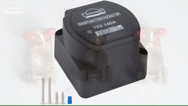 DEWINNER 12V 140 Amp Dual Battery Smart Isolator & ATV UTV Wiring Cable Kit - Voltage Sensitive Relay - VSR, Dual Battery Chargers